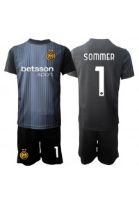 Inter Milan Yann Sommer #1 Maalivahti Jalkapallovaatteet Lasten Kotipeliasu 2025-26 Lyhythihainen (+ Lyhyet housut)